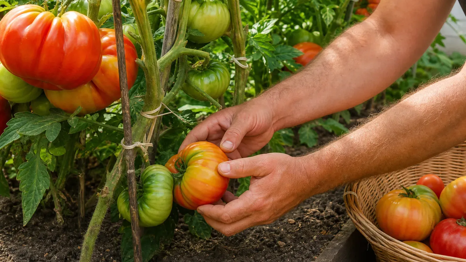 Le secret que personne ne vous dit pour obtenir des tomates énormes malgré la chaleur de juillet